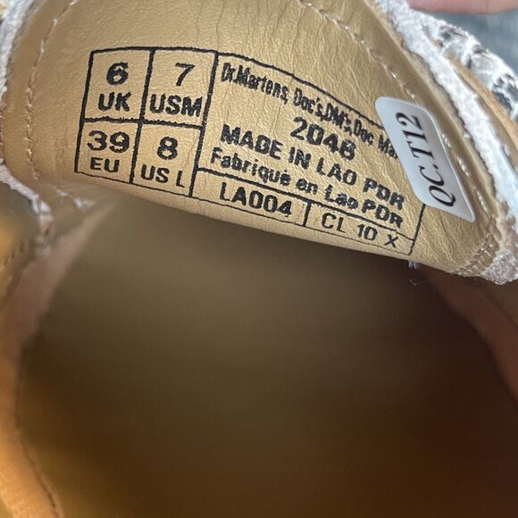 Dr. Martens 2046 Women’s Size 8/Men’s 7 Python Print Suede Snake Skin Oxford NEW - Picture 11 of 12